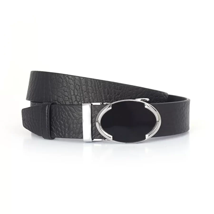 black mens ratchet belt calf leather BLACOW35PRSDRSTO 1