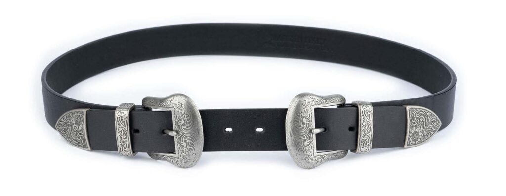 black western double buckle belt