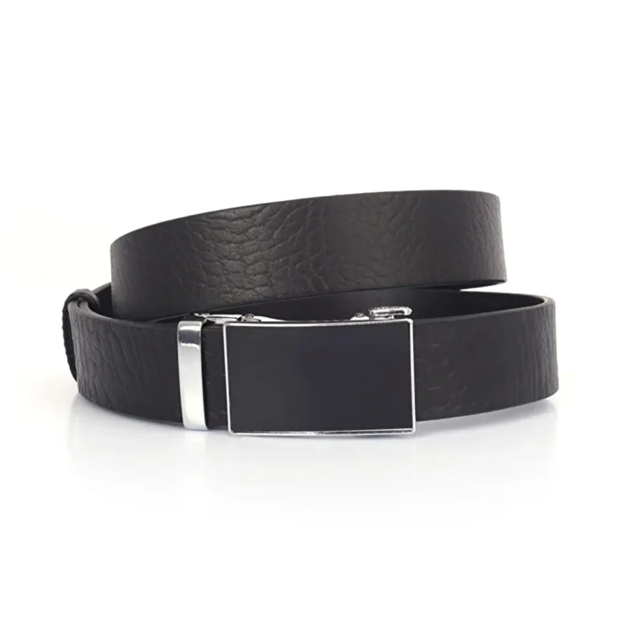 EsengNoyi Mens Black Belt Leather Belt For Men Jeans Dress Golf, Black Buckle, S - Waist 28"-32