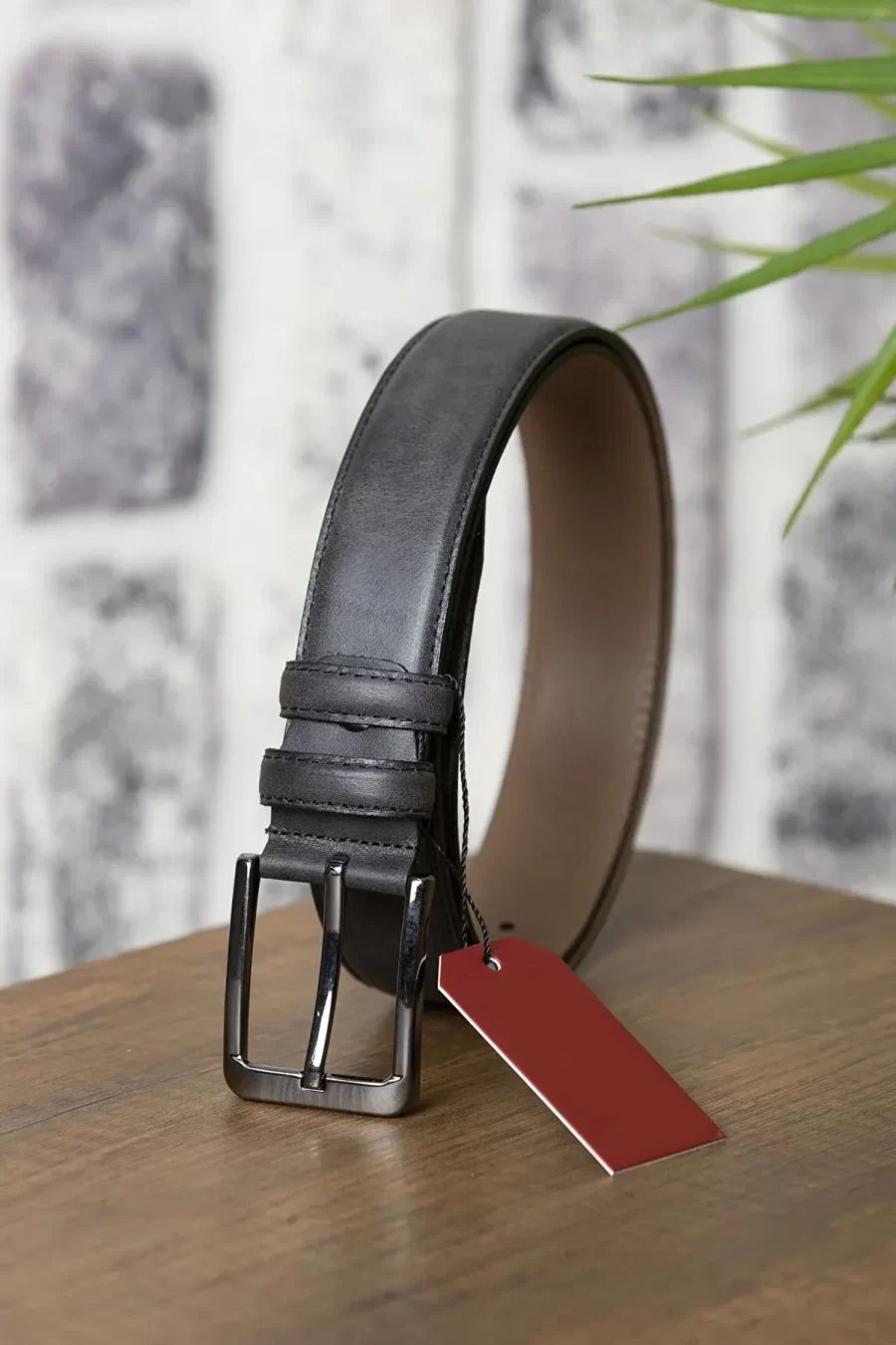 Anthracite Gents Leather Belt Fashion GRAYZ01 7