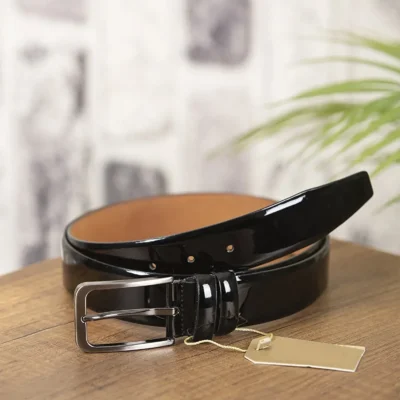 Black Gents Belt Patent Leather KD 001 11 2