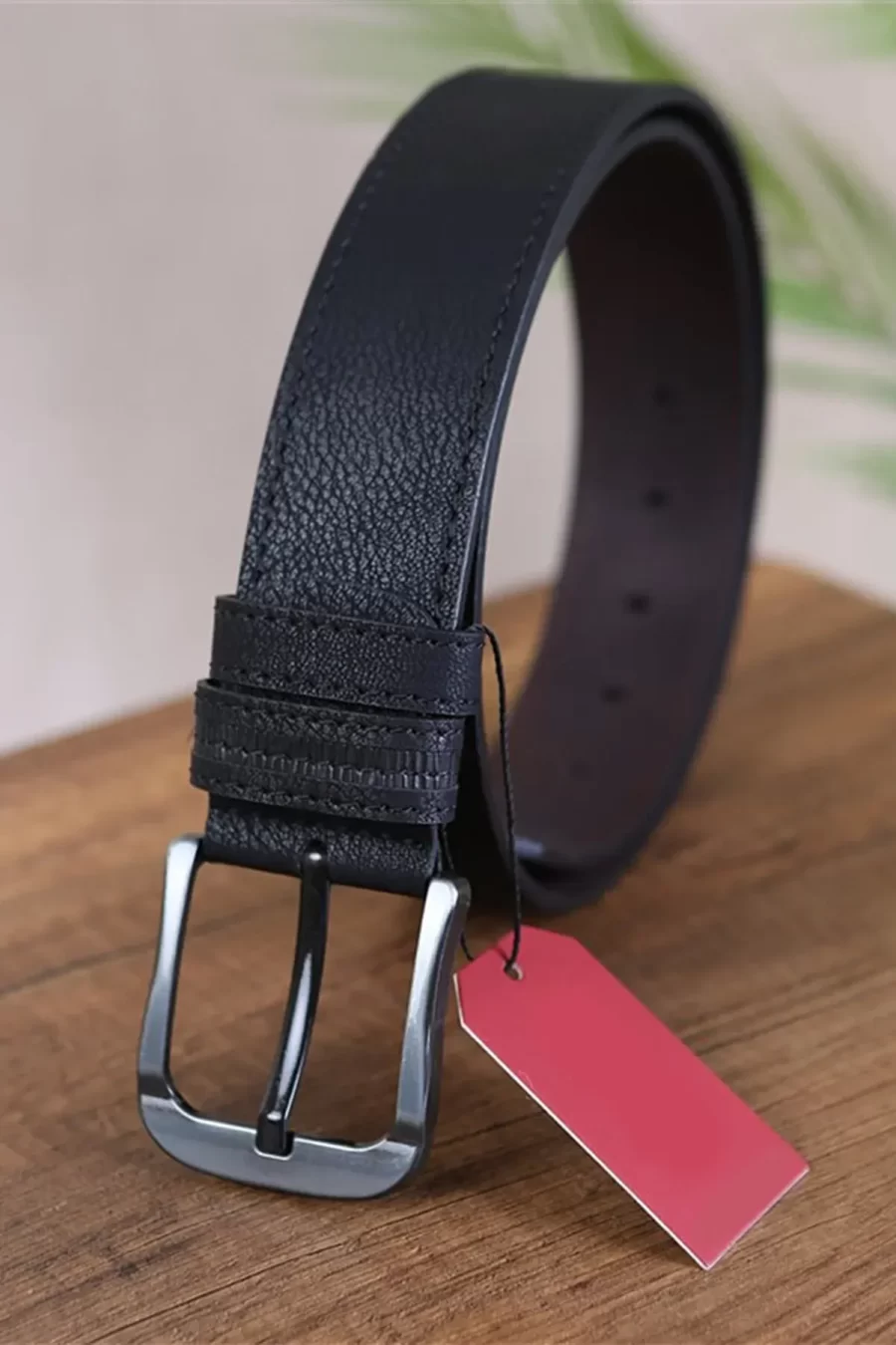 Black Gents Vegan Belt Soft Wide KSS 110 01 1