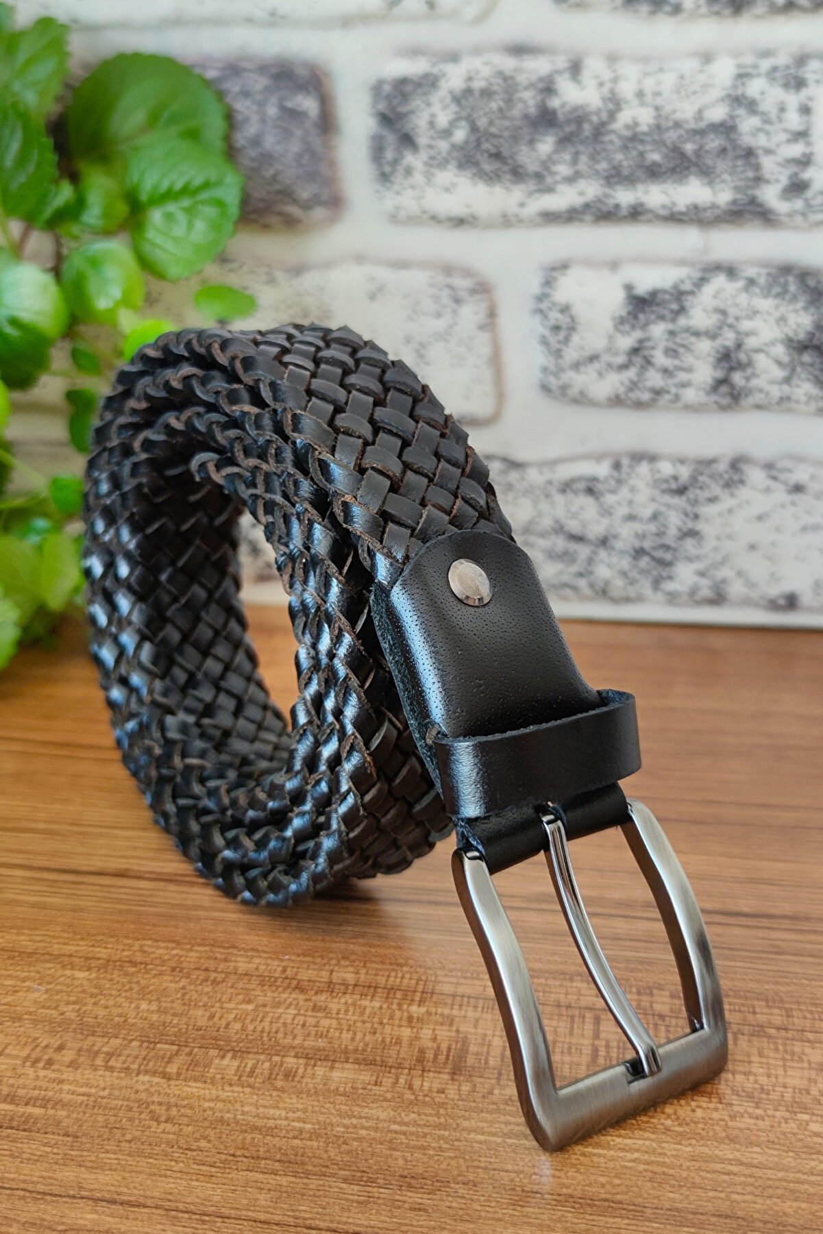 Buy Black Leather Braided Belts For Men - LeatherBeltsOnline.com