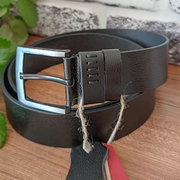 Black Leather Gents Belt Very Wide 4 5 cm KSS 007 2