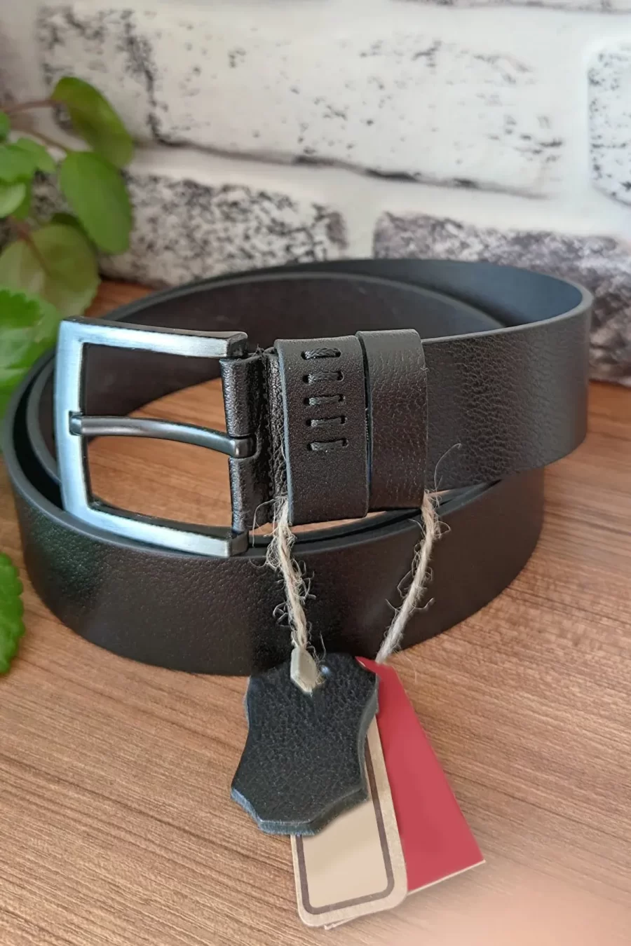 Black Leather Gents Belt Very Wide 4 5 cm KSS 007 2