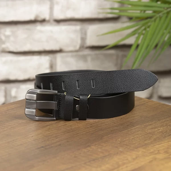 Black Mens Belt Casual Jeans DL1 2