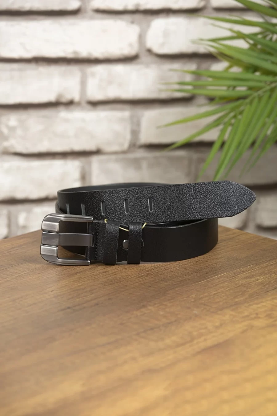 Black Mens Belt Casual Jeans DL1 2