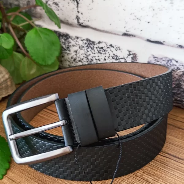 Black Mens Belt Check Texture kasva 36 2