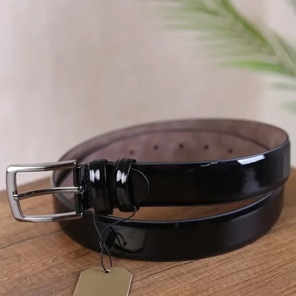 Black Mens Vegan Belt Patent KS 1000 7 2