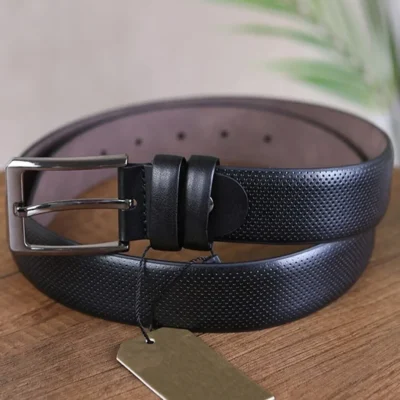 Black Mens Vegan Belt Perforated KS 1002 1 2