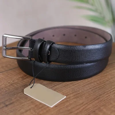 Black Mens Vegan Belt Saffiano KS 1013 1 2