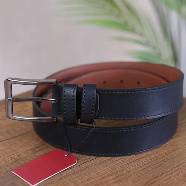 Black Mens Vegan Leather Belt Nubuck KSS 501 10 8