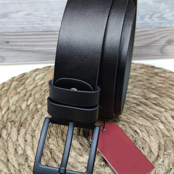 Black Mens Vegan Leather Belt Super Wide 4 5 cm