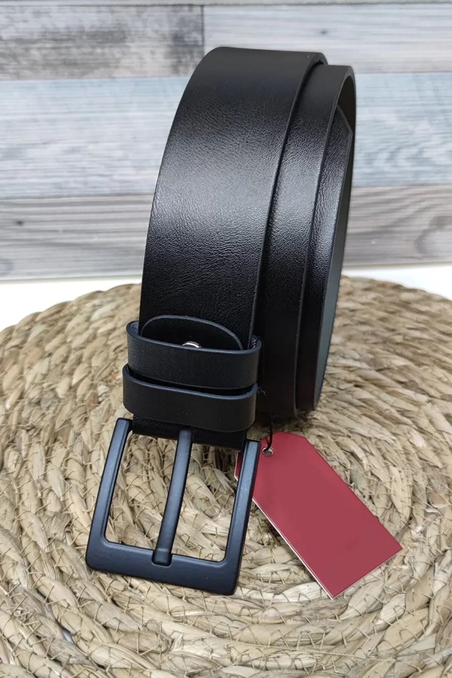 Black Mens Vegan Leather Belt Super Wide 4 5 cm