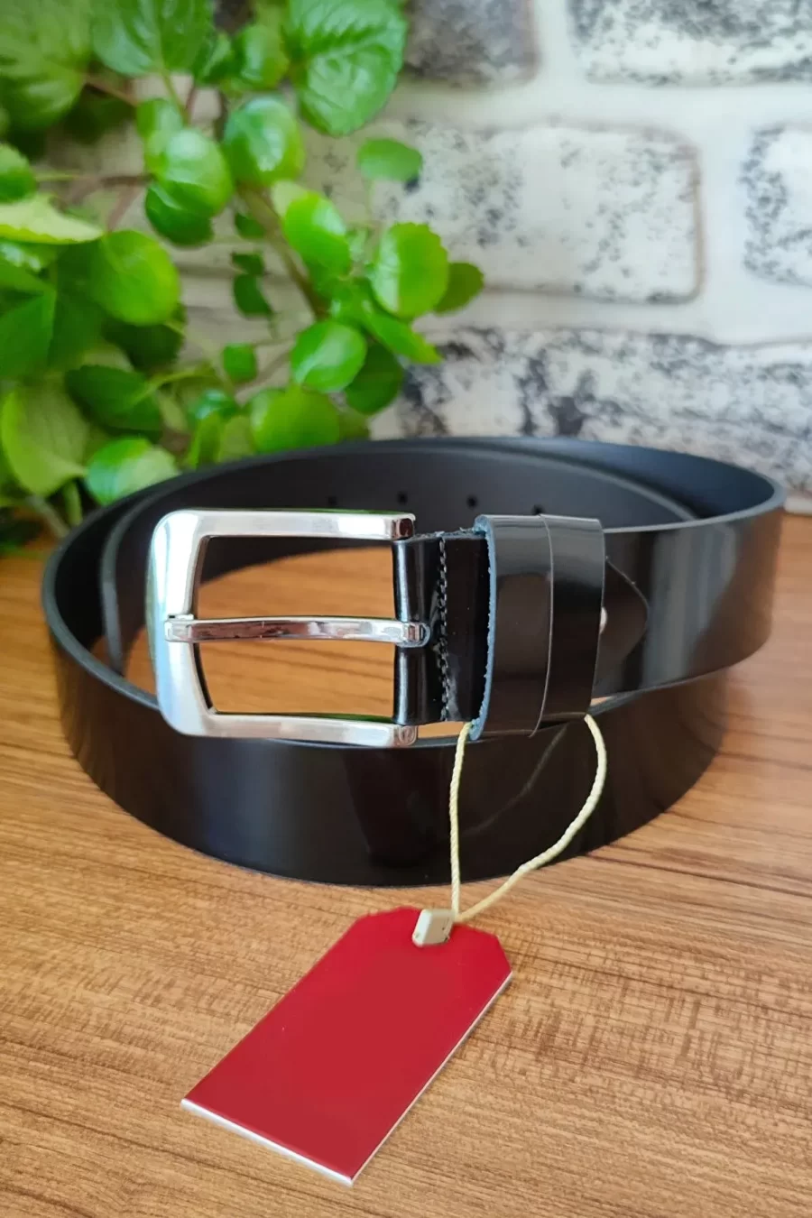 Black Patent Leather Belt For Men Wide KV 06 4