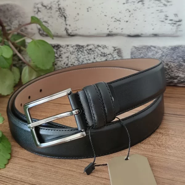 Black Smooth Dressing Belts for Men KSS 001 8