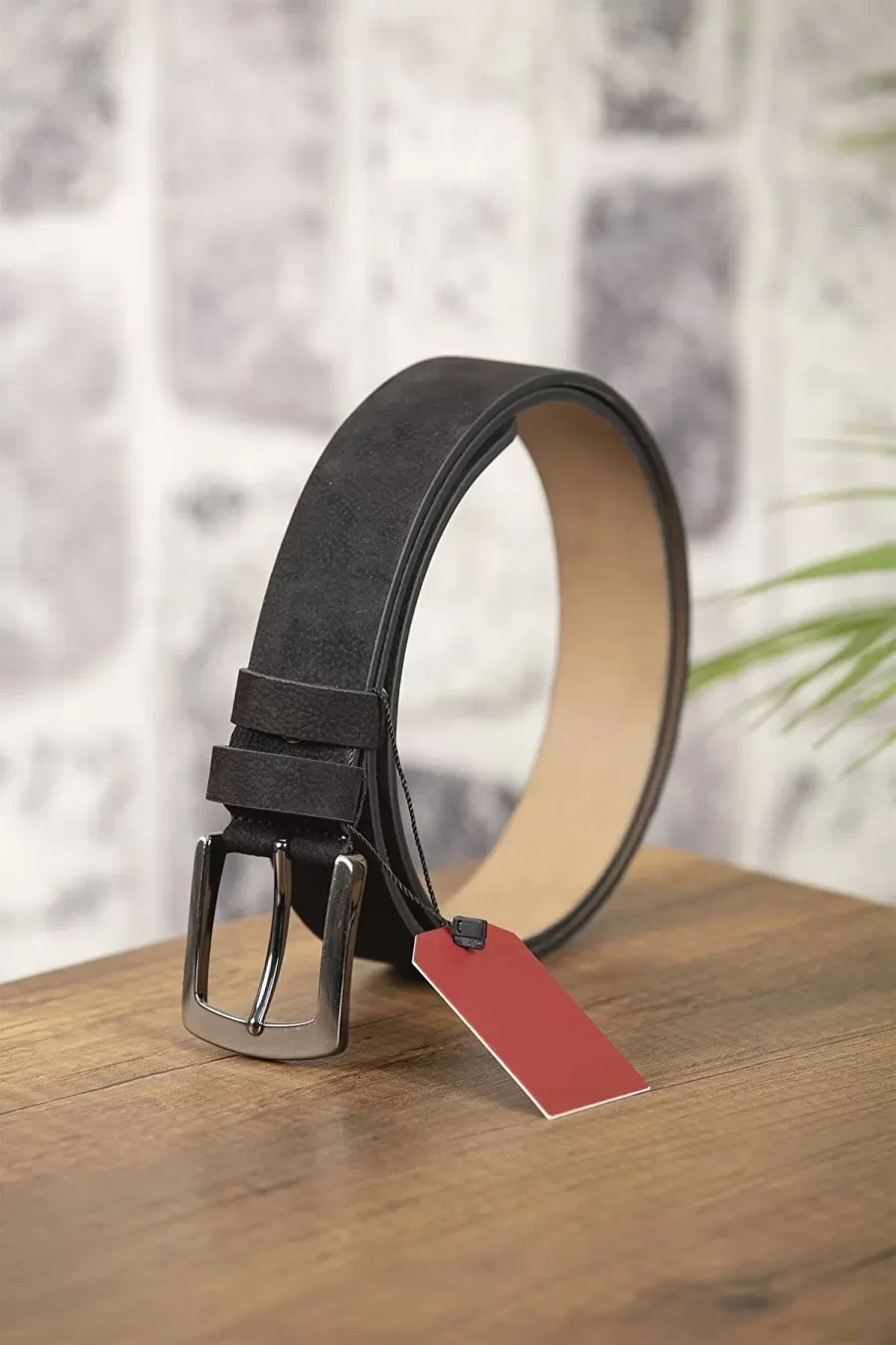 Black Soft Leather Belt Nubuck KV 03 13