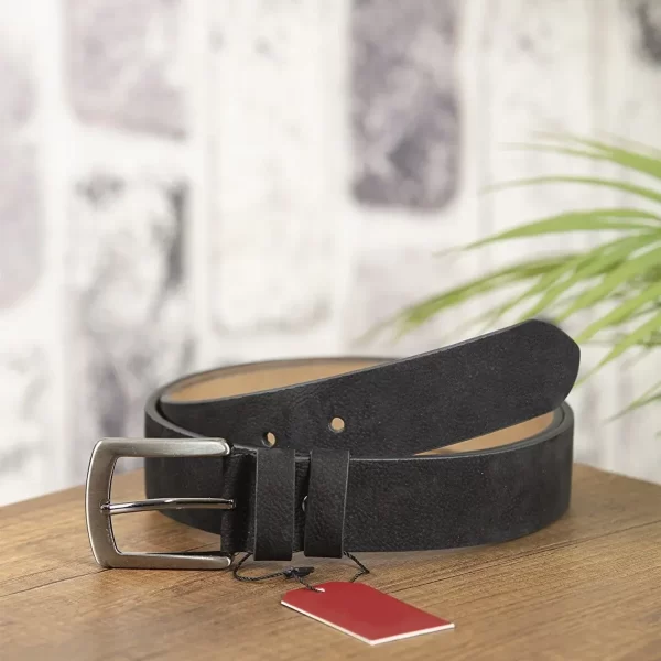 Black Soft Leather Belt Nubuck KV 03 14