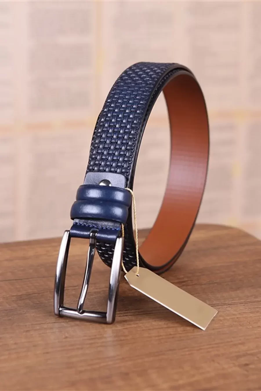 Blue Gents Leather Belt For Trousers Luxury KD 011 4 1
