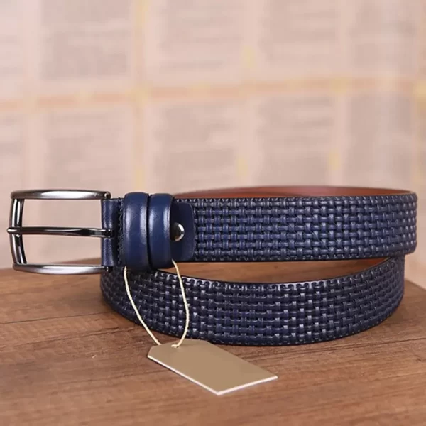 Blue Gents Leather Belt For Trousers Luxury KD 011 4 2