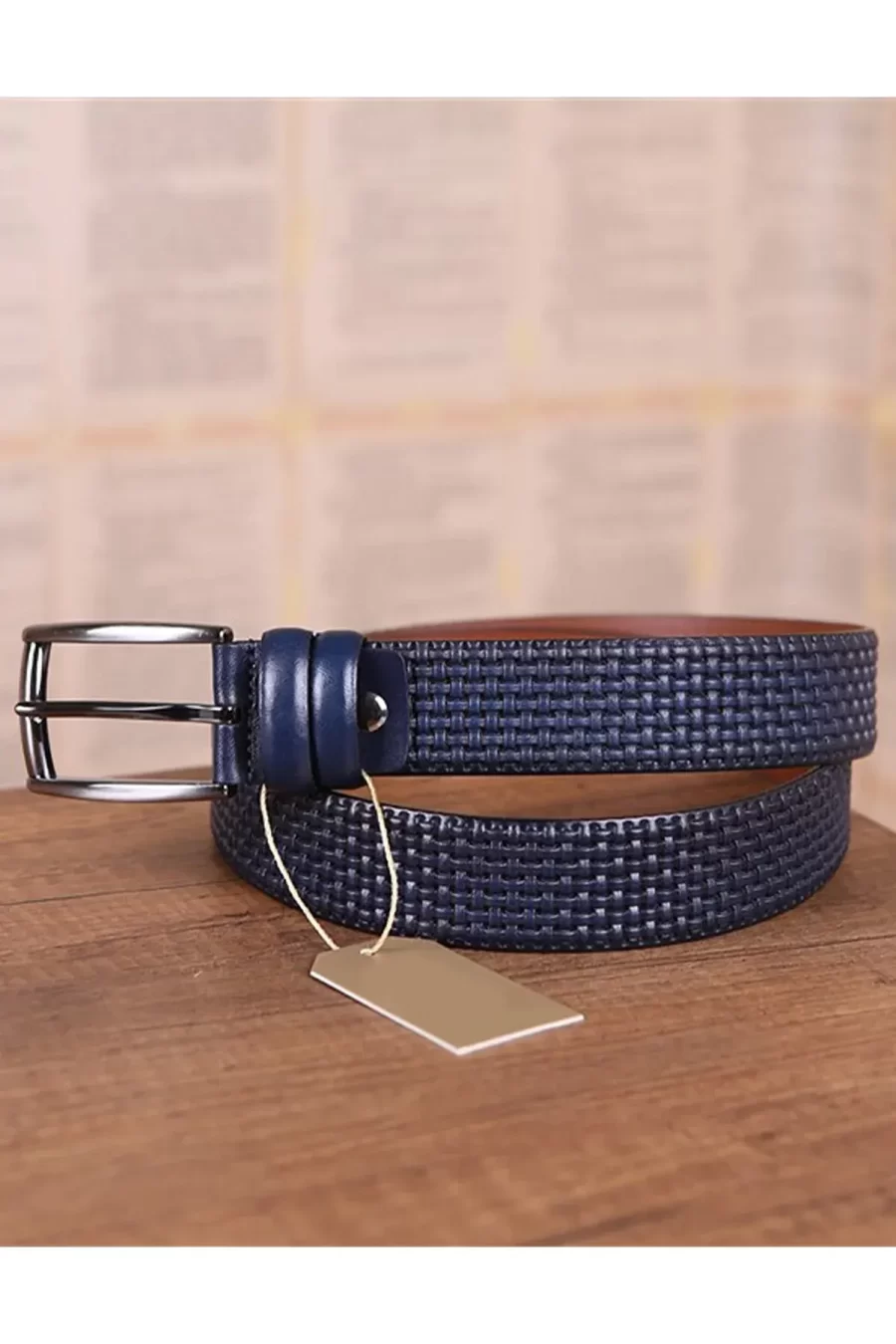 Blue Gents Leather Belt For Trousers Luxury KD 011 4 2