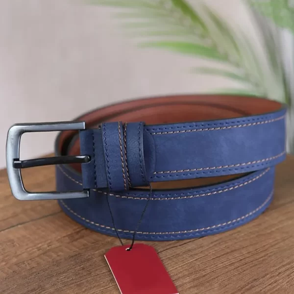 Blue Gents Vegan Belt Stitched KSS 107 4 2