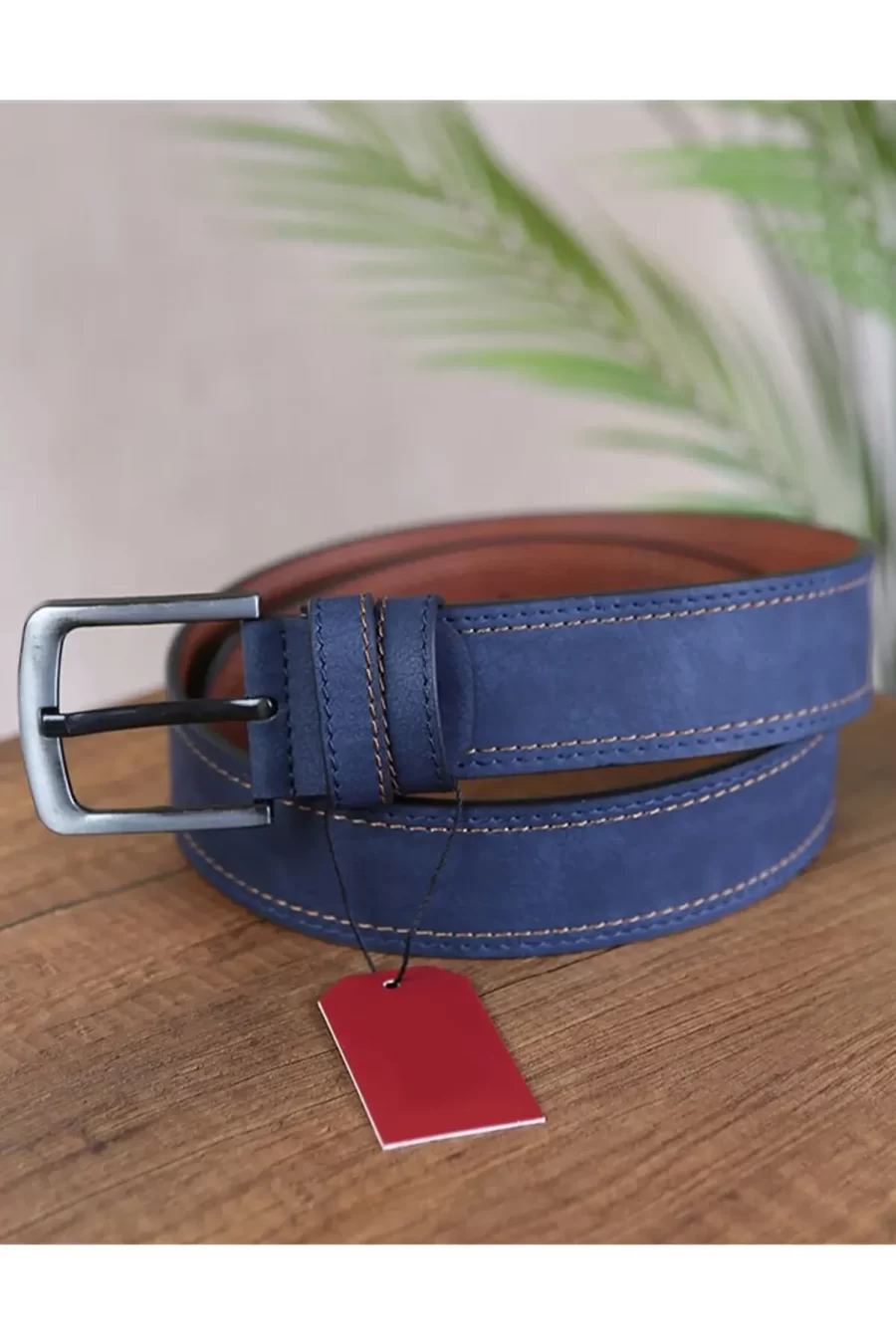 Blue Gents Vegan Belt Stitched KSS 107 4 2