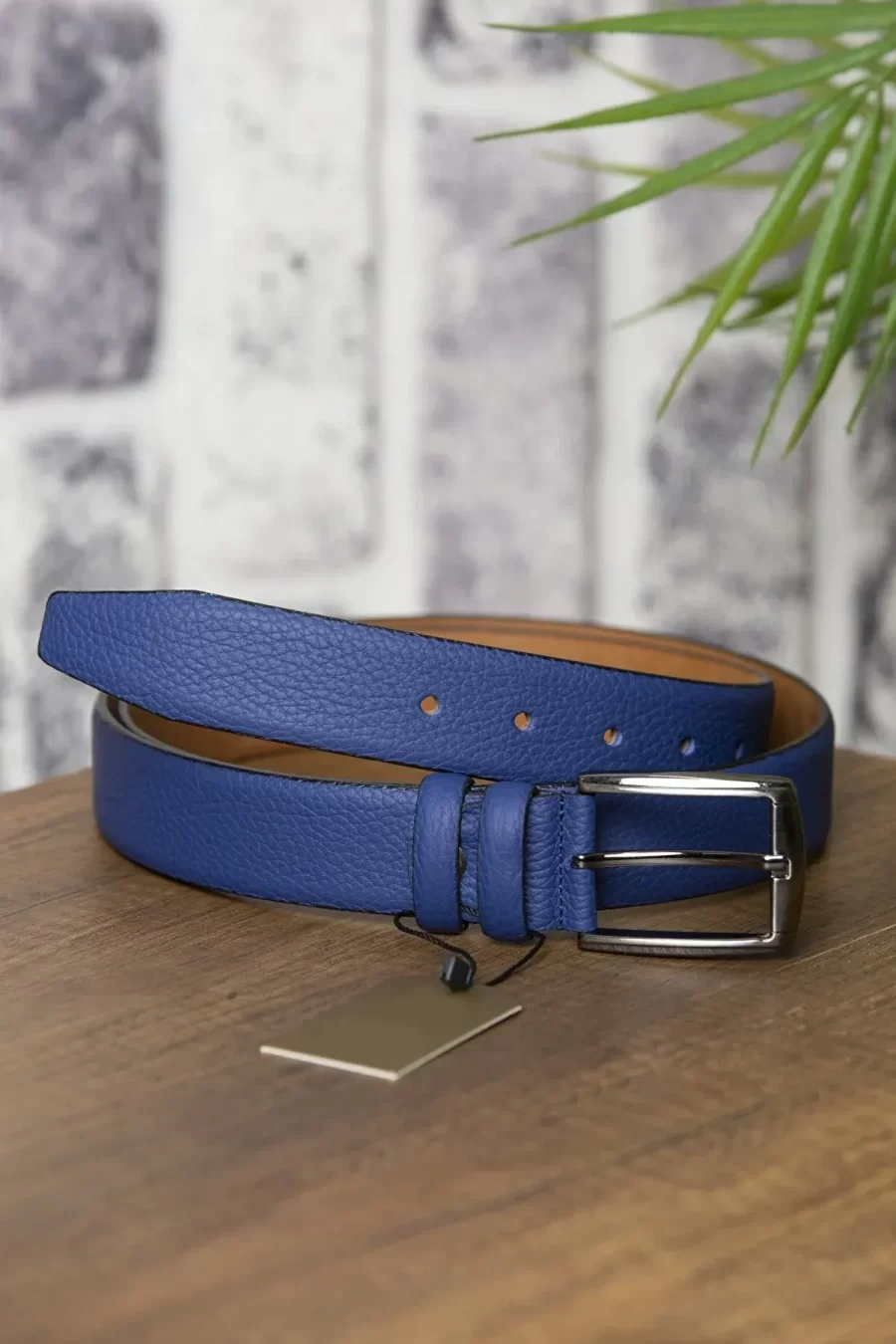 Blue Mens Belt Fashion Soft Calfskin FLOTUR01 8