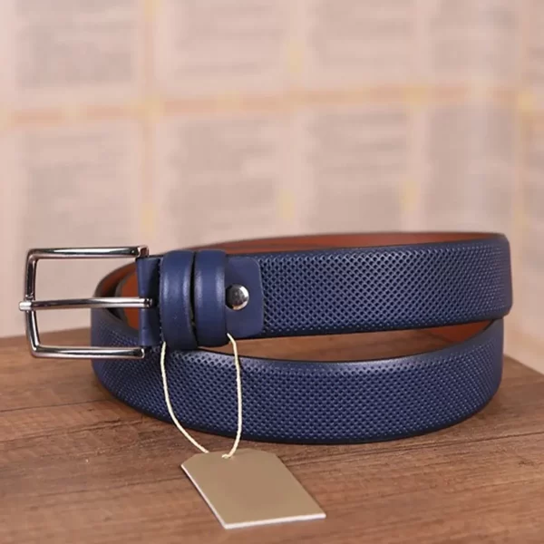 Blue Mens Belt For Trousers Perforated KSV 00 6