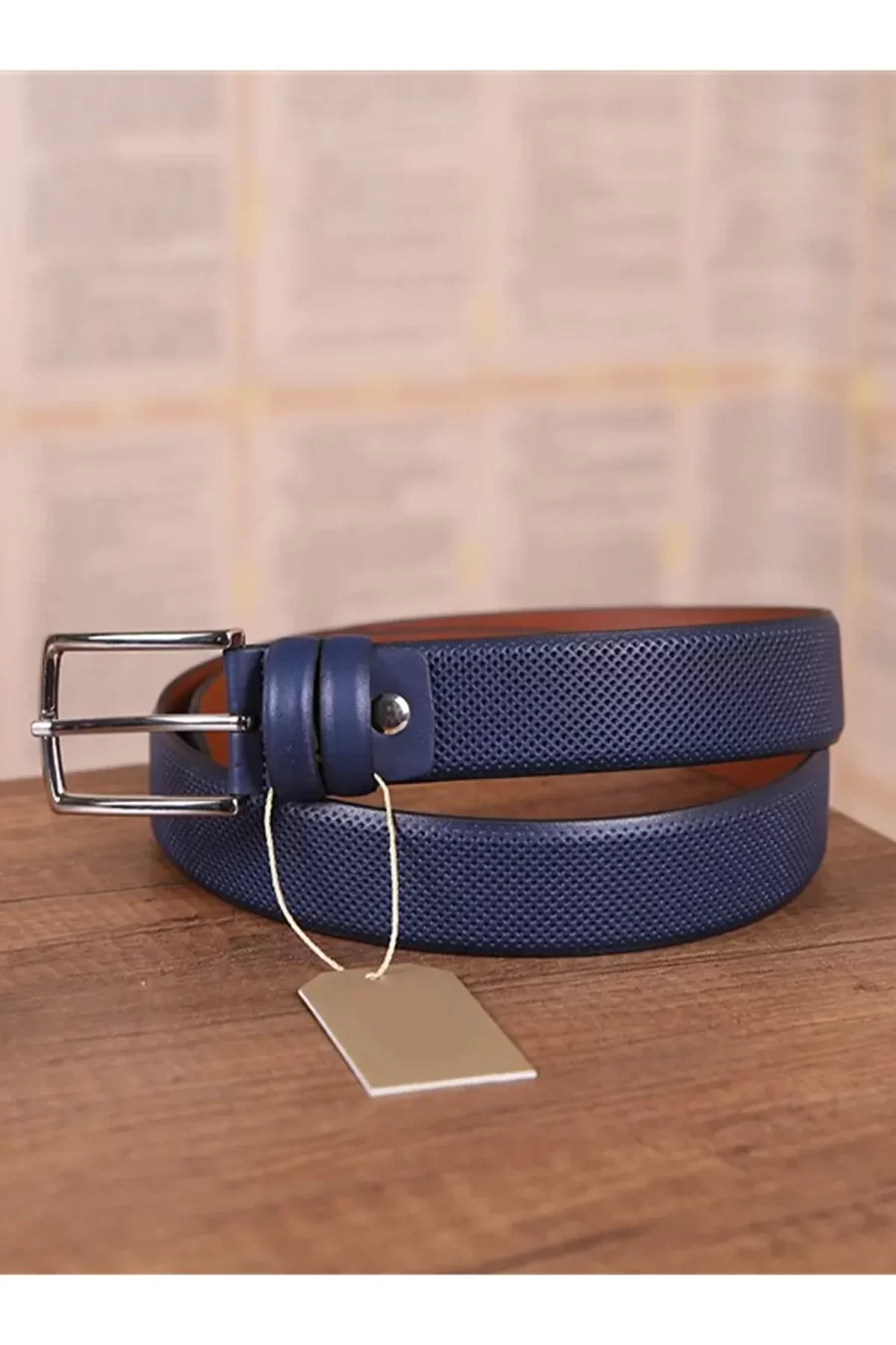 Blue Mens Belt For Trousers Perforated KSV 00 6