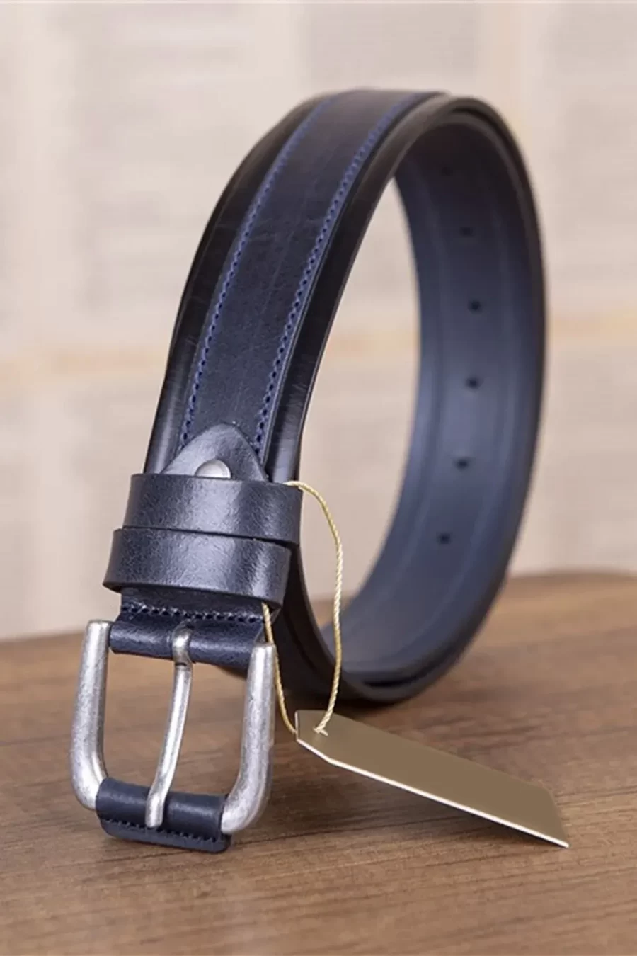 Blue Mens Covered Buckle Belt For Jeans KSV 007 01 3