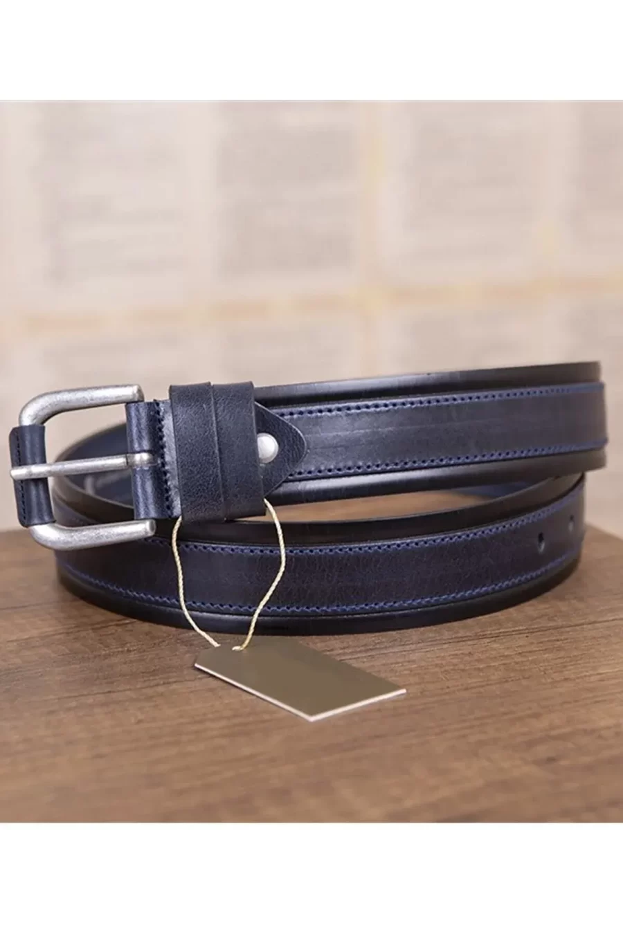 Blue Mens Covered Buckle Belt For Jeans KSV 007 01 4