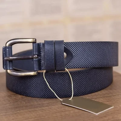 Blue Mens Covered Buckle Belt For Jeans KSV 008 01 2