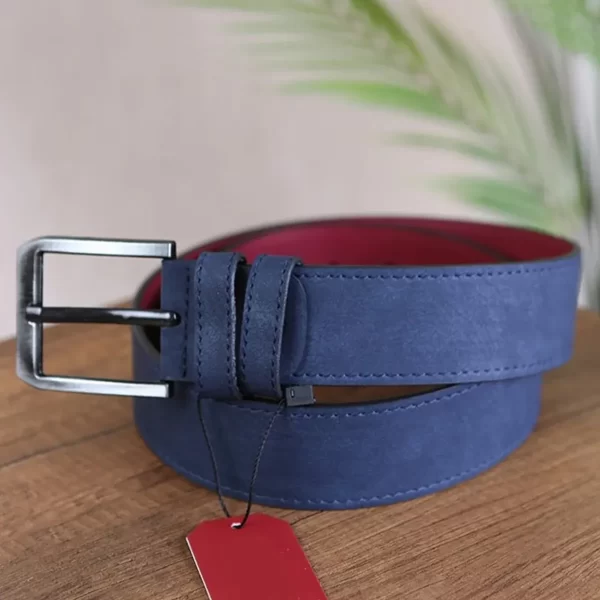 Blue Mens Vegan Belt Stitched KSS 108 4 6