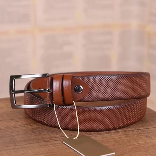 Brown Gents Belt For Trousers Perforated Calfskin KSV 00 2