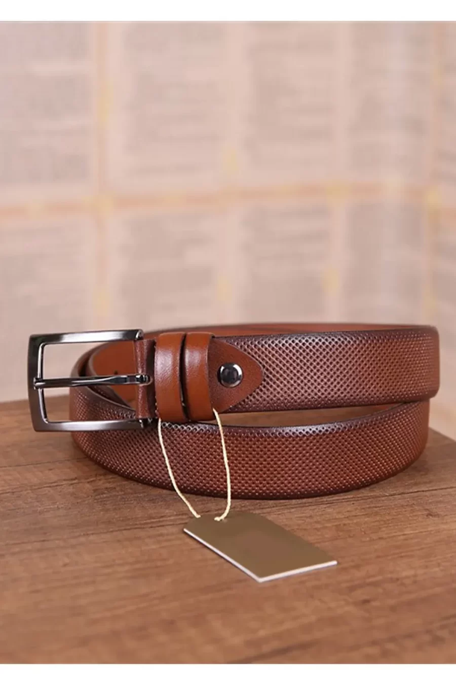 Brown Gents Belt For Trousers Perforated Calfskin KSV 00 2