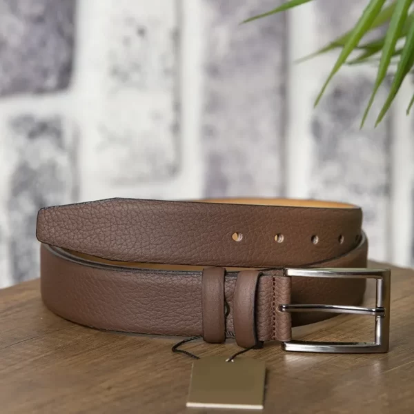 Brown Mens Belt Fashion Soft Calfskin FLOTUR01 10