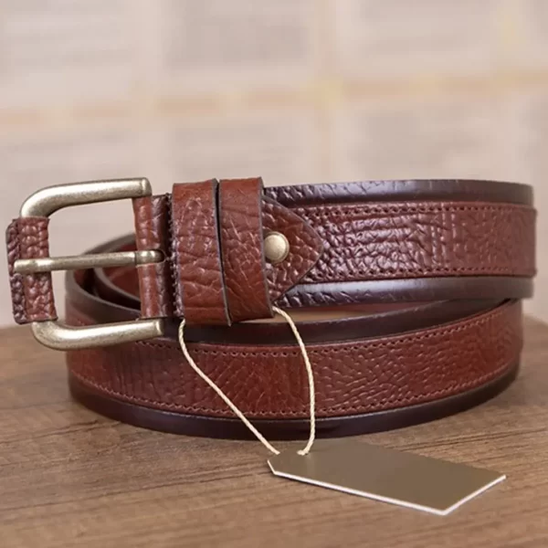 Brown Mens Covered Buckle Belt For Jeans KSV 004 3 6