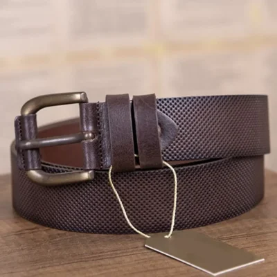 Brown Mens Covered Buckle Belt For Jeans KSV 008 01 4