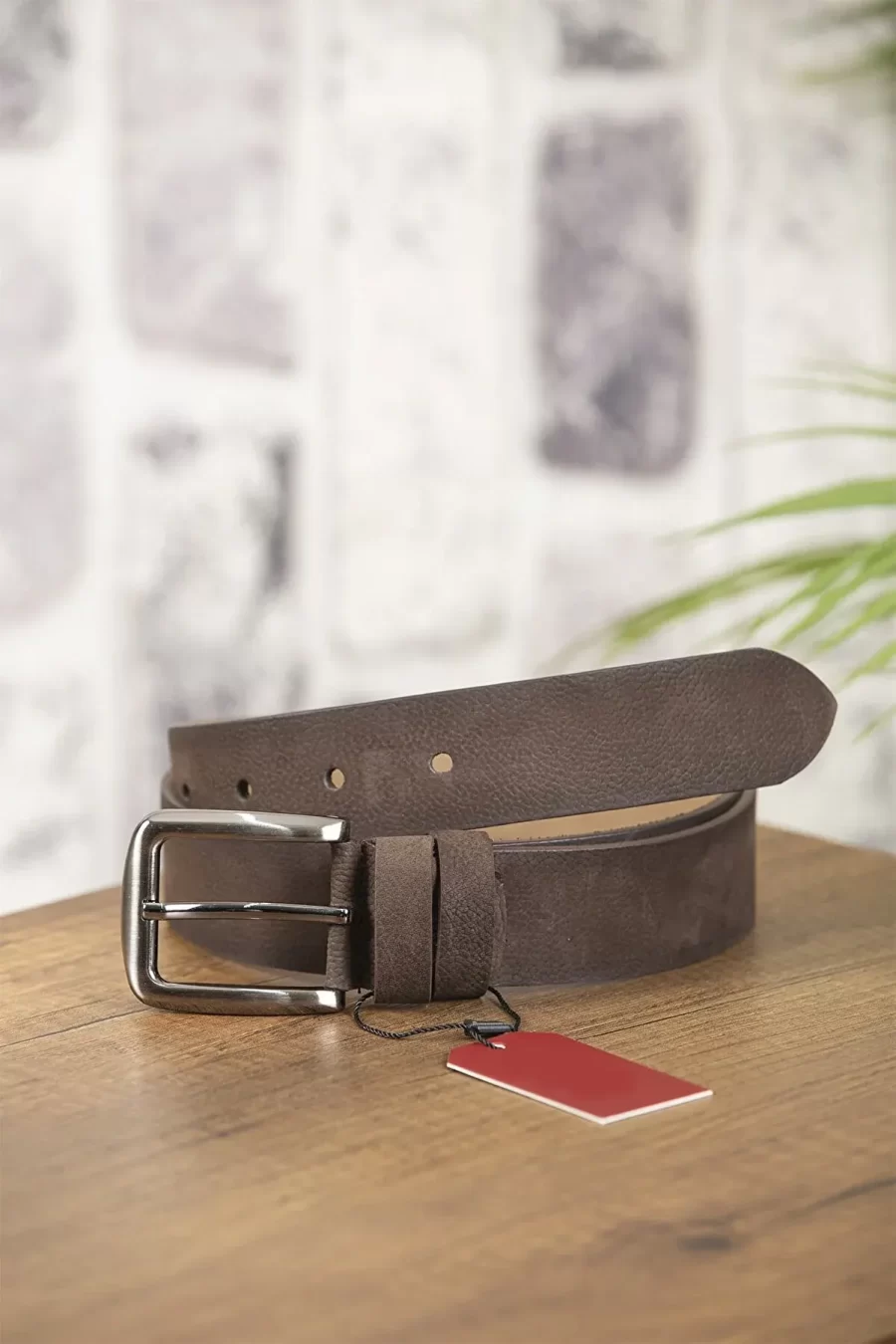 Brown Soft Leather Belt Nubuck KV 03 6