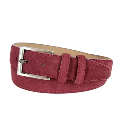 Burgundy Suede Jeans Belt DERI2 5