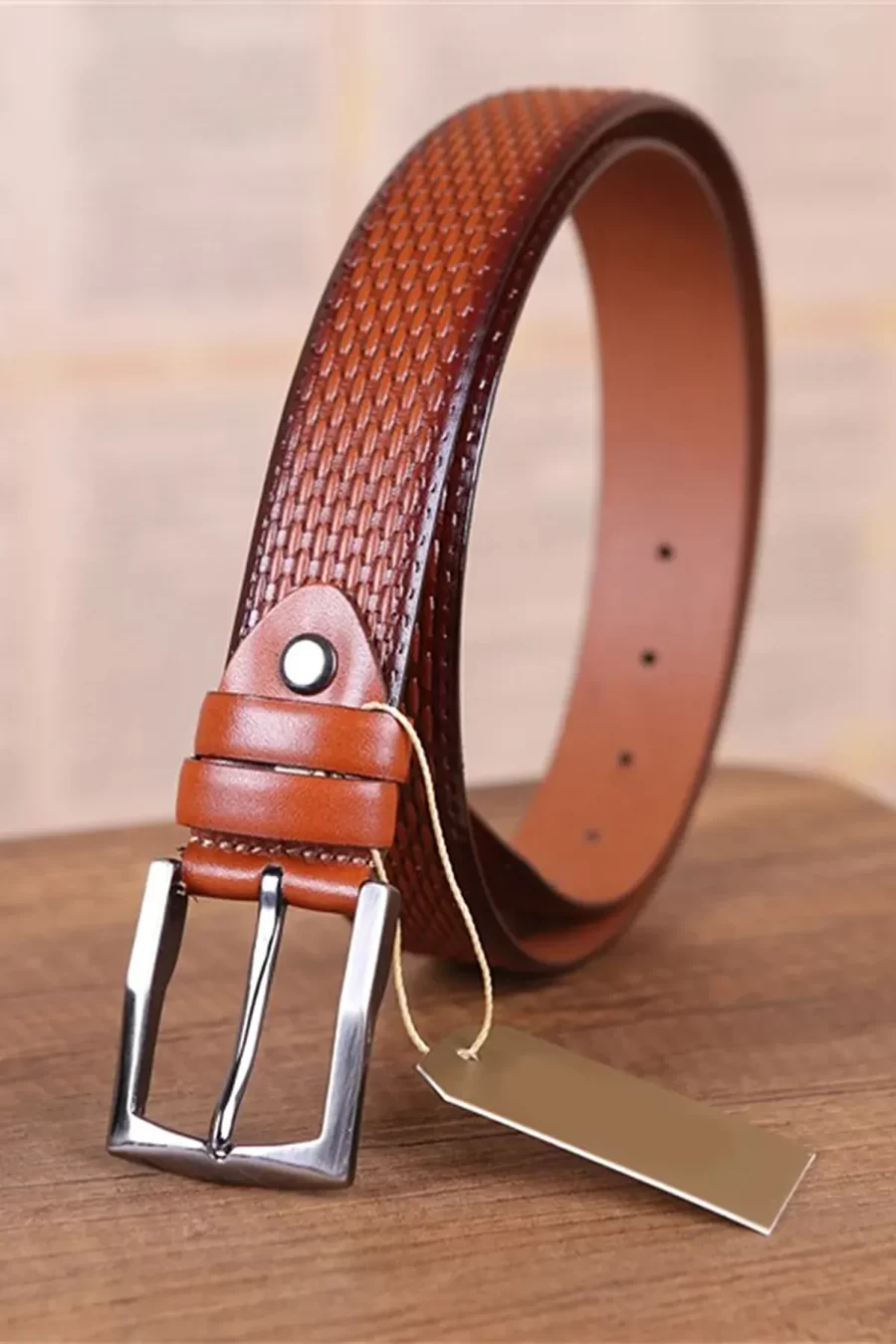 Cognac Gents Leather Belt For Pants KD 003 3 1