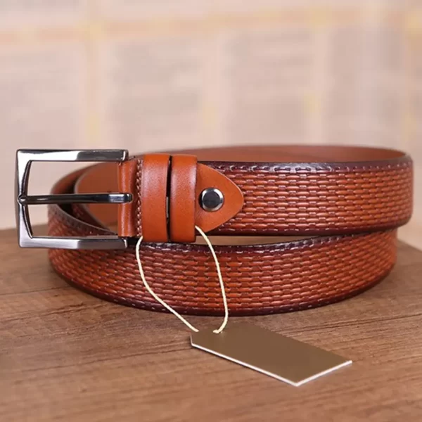 Cognac Gents Leather Belt For Pants KD 003 3 2