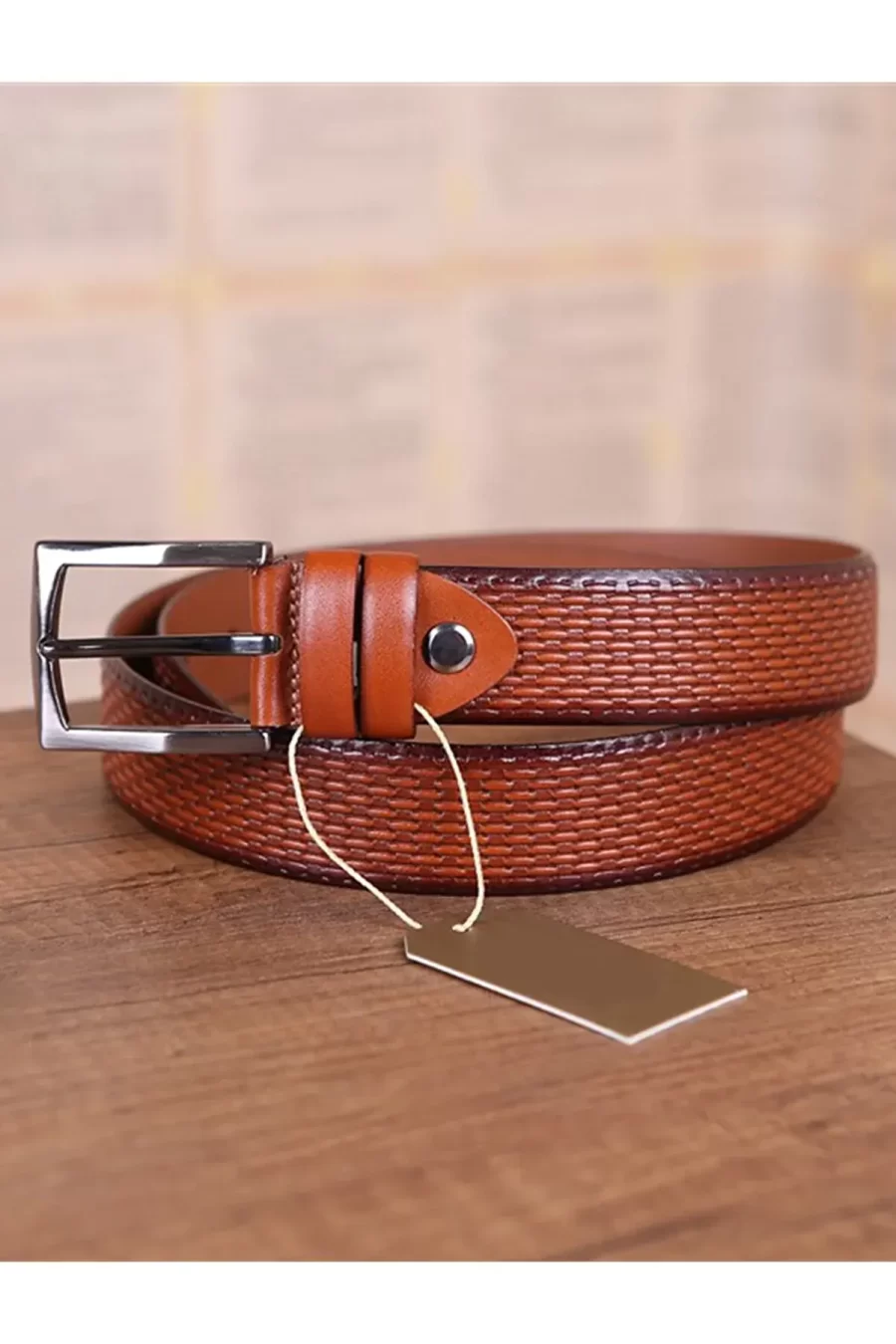 Cognac Gents Leather Belt For Pants KD 003 3 2