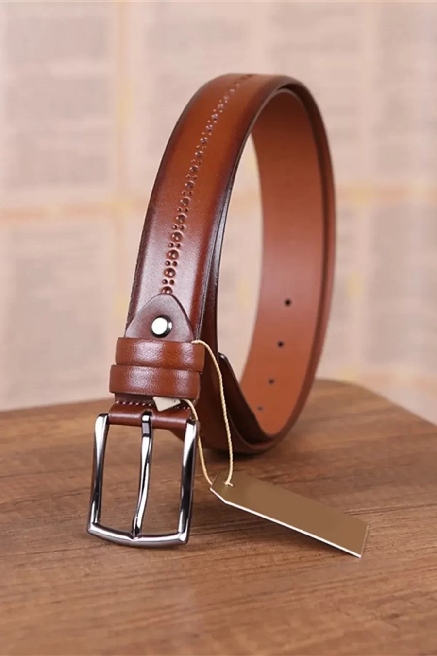 Cognac Gents Leather Belt For Pants KD 006 1 1