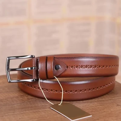Cognac Gents Leather Belt For Pants KD 006 1 2