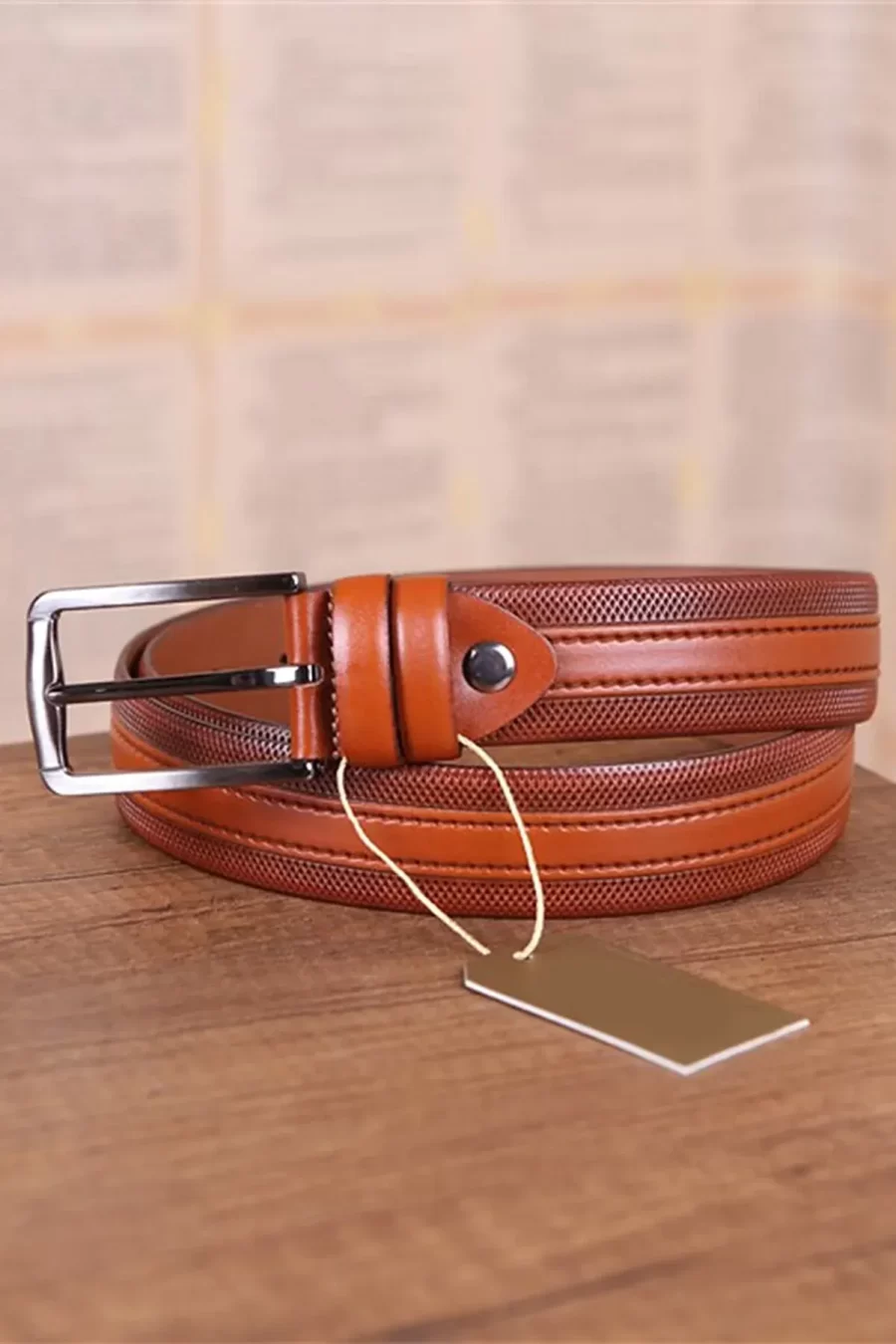 Cognac Gents Leather Belt For Pants KD 008 4 6