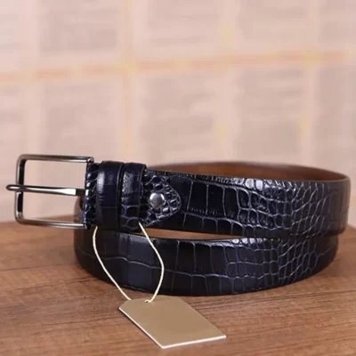 Dark Blue Croc Gents Belt For Pants KR 501 10 12