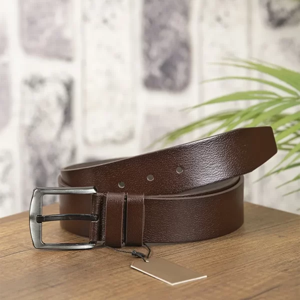 Buy Men Black Solid Genuine Leather Casual Belt Online - 729740