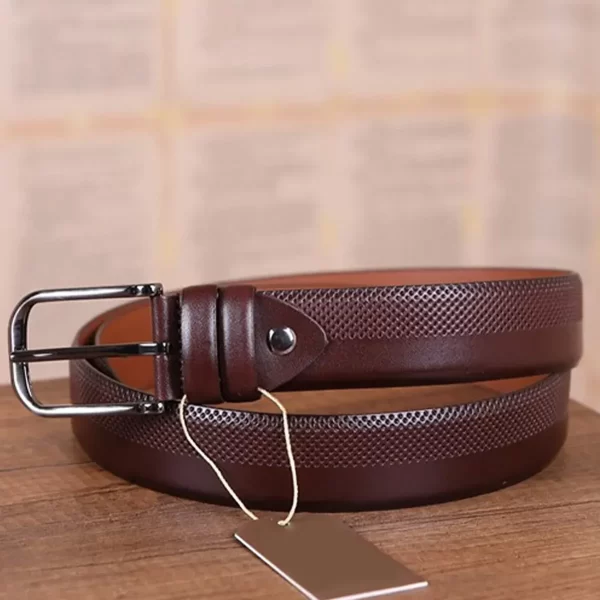 Dark Brown Great Mens Belt Perforated Line Designer KD 007 2 2